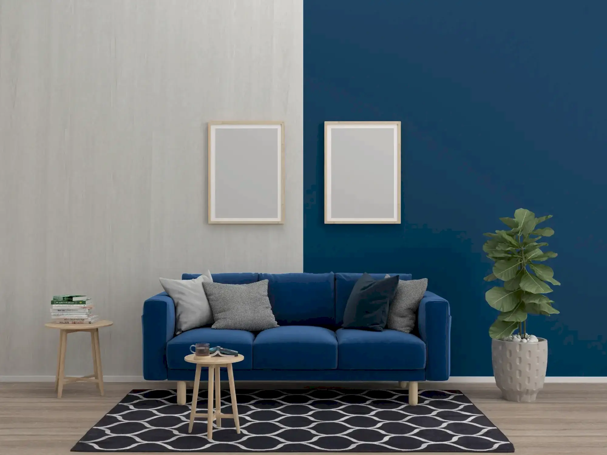 Parke zemin değişimi, asma tavan, spot aydınlatma ve boya badana yapılmış salon dekorasyonu.